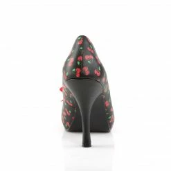 Pleaser Pink Label PINUP-05 - Blk-Red Cherry Faux Leather 10 Pleaser Pink Label PINUP-05 - Blk-Red Cherry Faux Leather