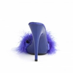 Fabulicious Party & Prom POISE-501F - Blue Satin-Marabou Fur/Blue
