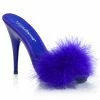 Fabulicious Party & Prom POISE-501F - Blue Satin-Marabou Fur/Blue