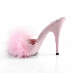 Fabulicious Party & Prom POISE-501F - B. Pink Satin-Marabou Fur/B. Pink