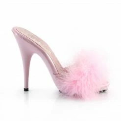 Fabulicious Party & Prom POISE-501F - B. Pink Satin-Marabou Fur/B. Pink