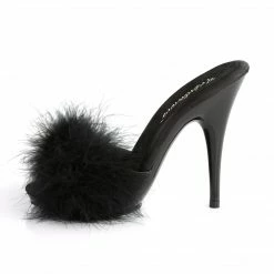 Fabulicious POISE-501F - Blk Satin-Marabou Fur/Blk 9 Fabulicious POISE-501F - Blk Satin-Marabou Fur/Blk