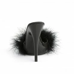 Fabulicious POISE-501F - Blk Satin-Marabou Fur/Blk 10 Fabulicious POISE-501F - Blk Satin-Marabou Fur/Blk