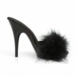 Fabulicious POISE-501F - Blk Satin-Marabou Fur/Blk 11 Fabulicious POISE-501F - Blk Satin-Marabou Fur/Blk