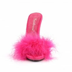 Fabulicious Party & Prom POISE-501F - H. Pink Satin-Marabou Fur/H. Pink