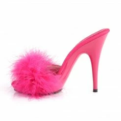 Fabulicious Party & Prom POISE-501F - H. Pink Satin-Marabou Fur/H. Pink