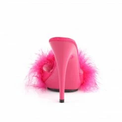 Fabulicious Party & Prom POISE-501F - H. Pink Satin-Marabou Fur/H. Pink