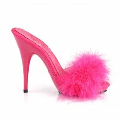 Fabulicious Party & Prom POISE-501F - H. Pink Satin-Marabou Fur/H. Pink
