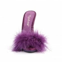 Fabulicious POISE-501F - Purple Satin-Marabou Fur/Purple