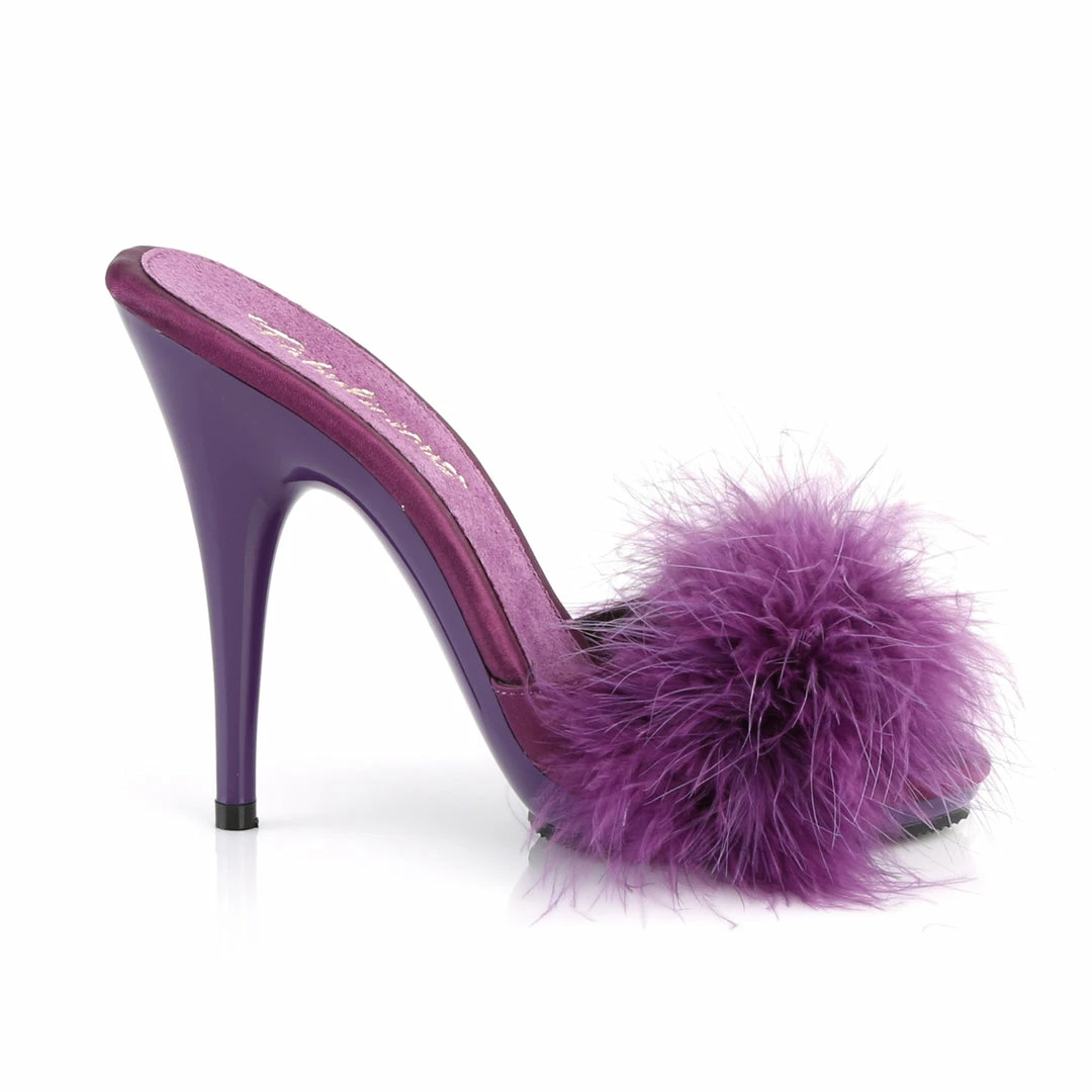 Fabulicious POISE-501F - Purple Satin-Marabou Fur/Purple 7 Fabulicious POISE-501F - Purple Satin-Marabou Fur/Purple