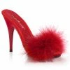 Fabulicious POISE-501F - Red Satin-Marabou Fur/Red 2 Fabulicious POISE-501F - Red Satin-Marabou Fur/Red