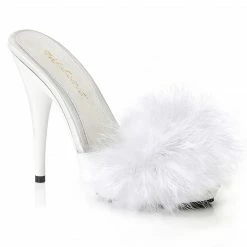Fabulicious POISE-501F - Wht Satin-Marabou Fur/Wht Party & Prom