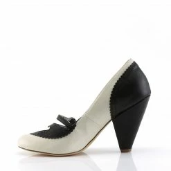 Pin Up Couture POPPY-18 - Black-Cream Faux Leather 9 Pin Up Couture POPPY-18 - Black-Cream Faux Leather