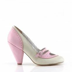 Pin Up Couture POPPY-18 - B. Pink-Cream Faux Leather 11 Pin Up Couture POPPY-18 - B. Pink-Cream Faux Leather