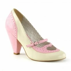 Pin Up Couture POPPY-18 - B. Pink-Cream Faux Leather