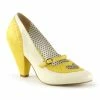 Pin Up Couture Vintage & Retro POPPY-18 - Yellow-Cream Faux Leather