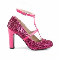 Pleaser Pink Label QUEEN-01 - H. Pink Glitter-Pat 11 Pleaser Pink Label QUEEN-01 - H. Pink Glitter-Pat