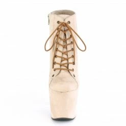 Pleaser Exotic Dancing RADIANT-1005 - Beige Faux Suede/Beige Faux Suede
