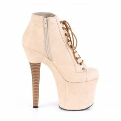 Pleaser Exotic Dancing RADIANT-1005 - Beige Faux Suede/Beige Faux Suede