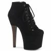 Pleaser Exotic Dancing RADIANT-1005 - Blk Faux Suede/Blk Faux Suede