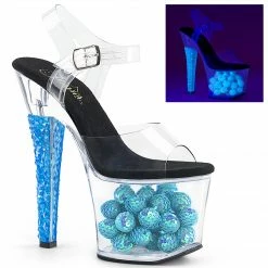 Pleaser Exotic Dancing RADIANT-708NSB - Clr/Neon Ice Blue