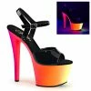 Pleaser RAINBOW-309UV - Blk Pat/Neon Multi