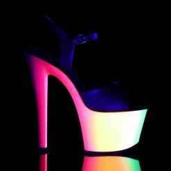Pleaser RAINBOW-309UV - Blk Faux Leather/Neon Multi