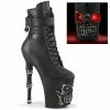 Pleaser RAPTURE-1020STR-LT - Blk Faux Leather/Blk Matte-Rubbed Slv