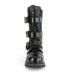 Demonia Punk & Goth RIOT-12BK - Blk Leather