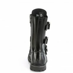 Demonia Punk & Goth RIOT-12BK - Blk Leather