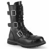 Demonia Punk & Goth RIOT-12BK - Blk Leather