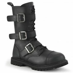 Demonia RIOT-12BK - Blk Vegan Leather Punk & Goth