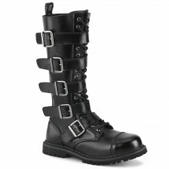 Demonia Punk & Goth RIOT-18BK - Blk Leather