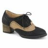 Pin Up Couture Vintage & Retro RUSSELL-34 - Black-Tan Faux Leather