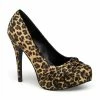Pin Up Couture Vintage & Retro SAFARI-06 - Tan Leopard Print Satin