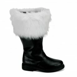 Funtasma Costume & Theme SANTA-106WC - Blk Pu-Wht Faux Fur