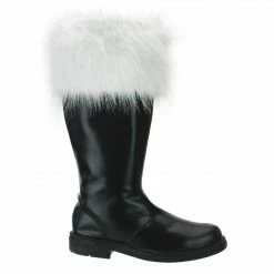 Funtasma SANTA-108 - Blk Pu-Wht Faux Fur