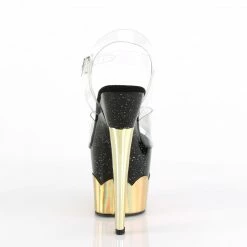 Pleaser SCALLOP-708-2HGM - Clr/Blk-Gold Hologram