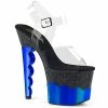 Pleaser Exotic Dancing SCALLOP-708-2HGM - Clr/Blk-Blue Hologram 1 Pleaser Exotic Dancing SCALLOP-708-2HGM - Clr/Blk-Blue Hologram