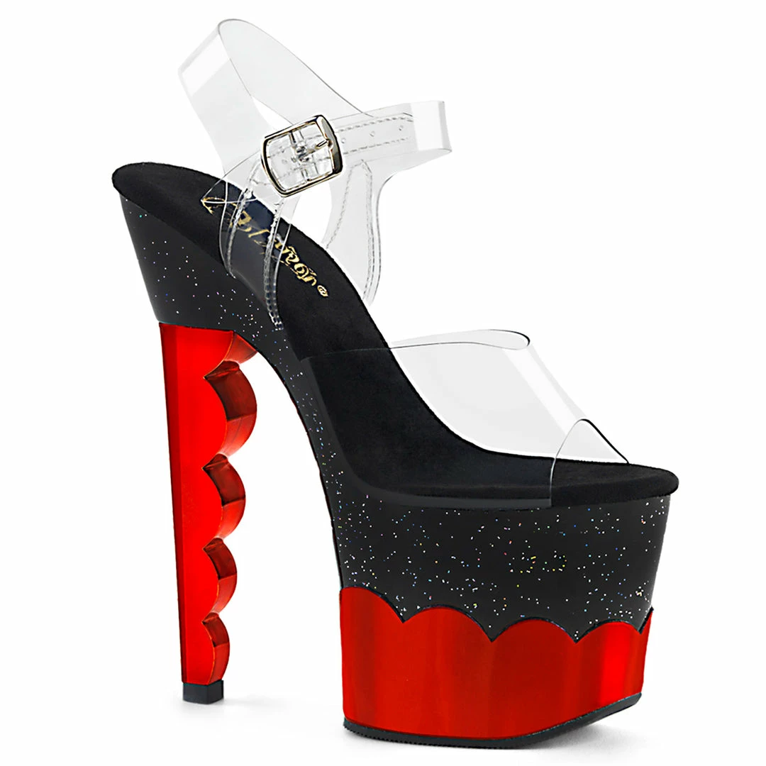 Pleaser SCALLOP-708-2HGM - Clr/Blk-Red Hologram 3 Pleaser SCALLOP-708-2HGM - Clr/Blk-Red Hologram