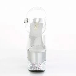 Pleaser Exotic Dancing SCALLOP-708-2RS - Clr/Slv-AB RS