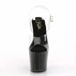 Pleaser SCALLOP-708 - Clr/Blk-Red Tinted