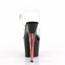 Pleaser SCALLOP-708 - Clr/Blk-Red Tinted