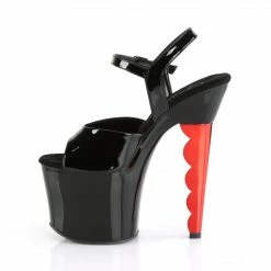 Pleaser SCALLOP-709CH - Blk Pat/Blk-Red Chrome 9 Pleaser SCALLOP-709CH - Blk Pat/Blk-Red Chrome