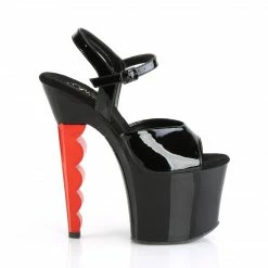 Pleaser SCALLOP-709CH - Blk Pat/Blk-Red Chrome 11 Pleaser SCALLOP-709CH - Blk Pat/Blk-Red Chrome
