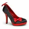 Pin Up Couture SECRET-12 - Blk Satin-Red Pat (Polka Dots Print) 2 Pin Up Couture SECRET-12 - Blk Satin-Red Pat (Polka Dots Print)