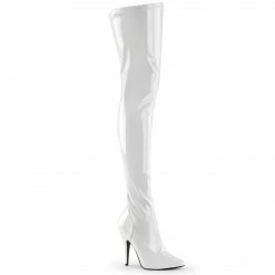 Pleaser Drag Queen SEDUCE-3000 - Wht Str Pat