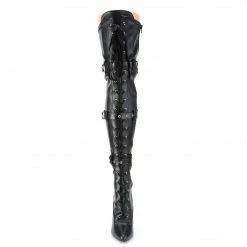 Pleaser SEDUCE-3028 - Blk Str Faux Leather
