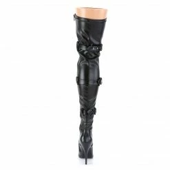 Pleaser SEDUCE-3028 - Blk Str Faux Leather