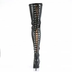 Pleaser SEDUCE-3063 - Blk Str Faux Leather